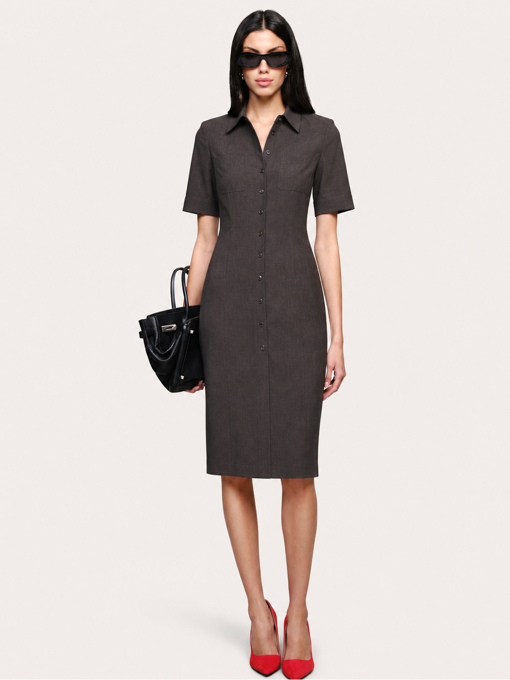 Elie Tahari Wool Blend Shirt Dress